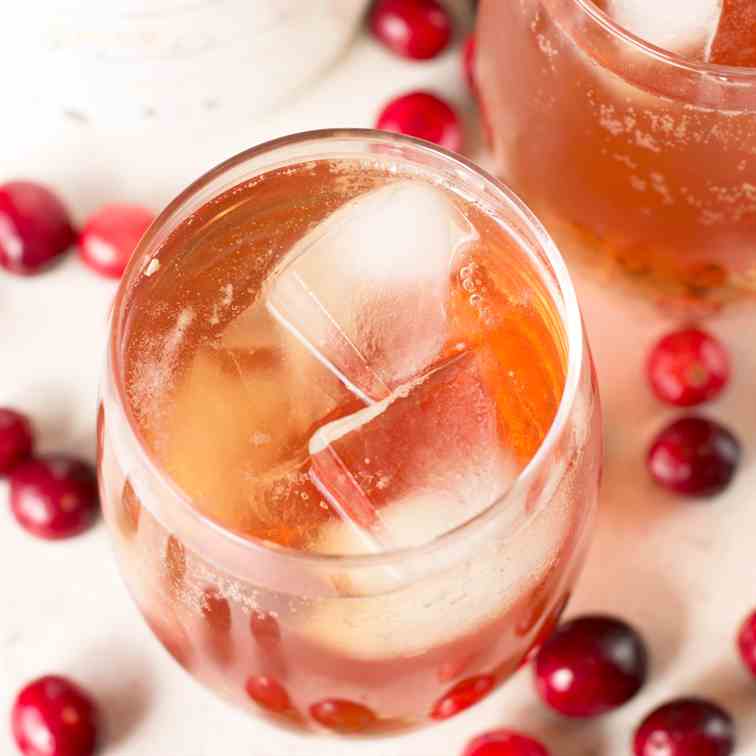 Cranberry Ginger Bourbon Fizz