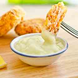 Salmon Croquette with wasabi Mayo