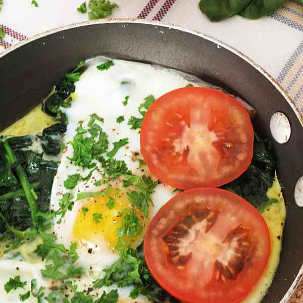 Spinach Poached Eggs