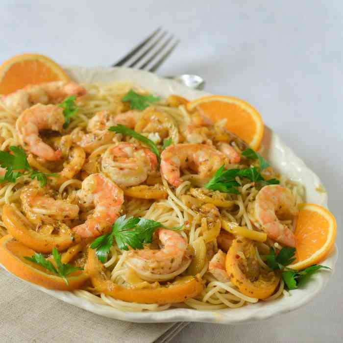 One Pan Orange Lemon Shrimp Capri