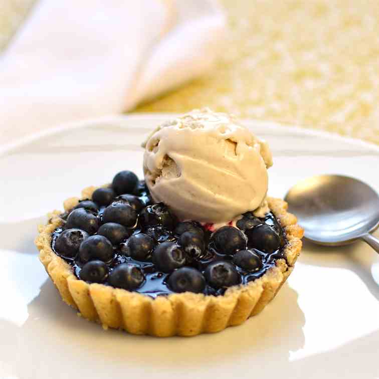 blueberry tart and lemon verbena ice cream