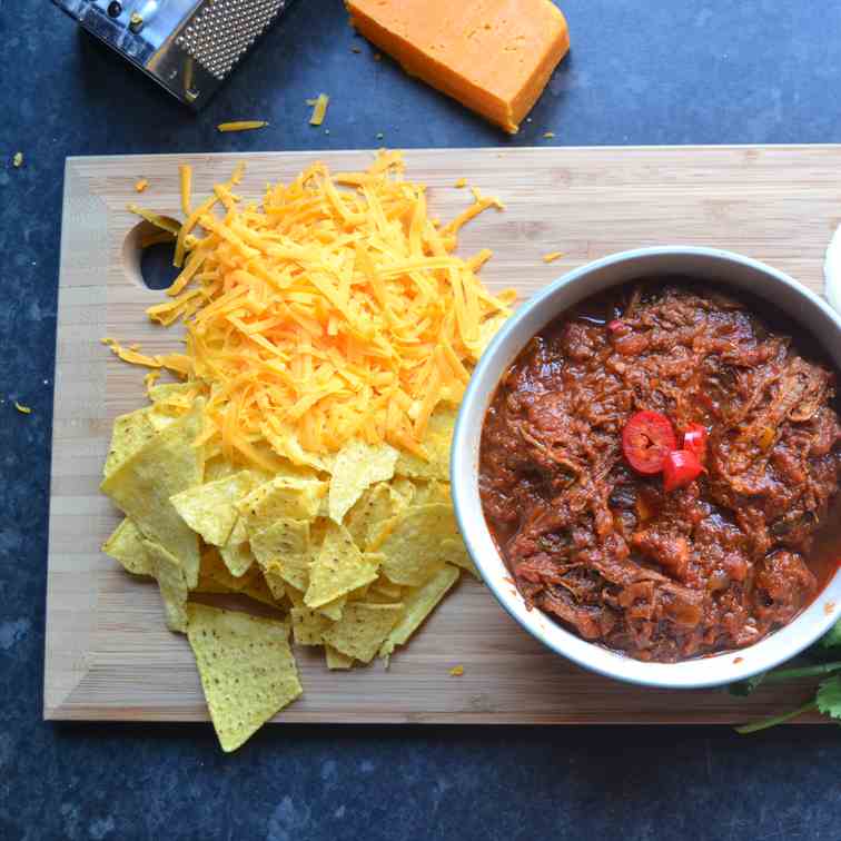 Chilli Beef with Cheese - Nachos