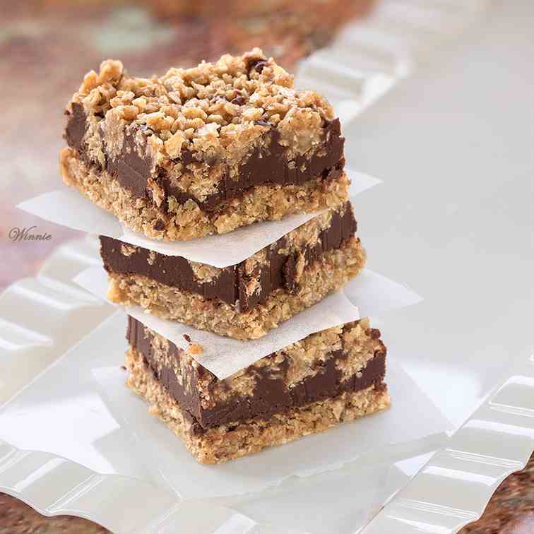 Chocolate, Peanut-butter Oat Bars