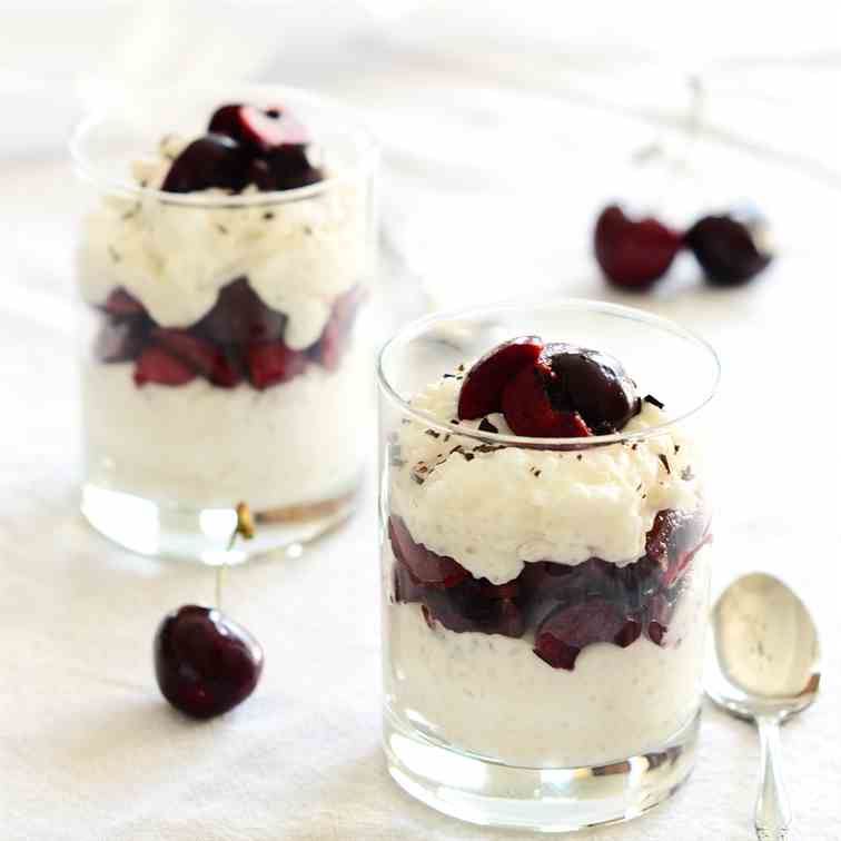 Cherry Coconut Tapioca Pudding