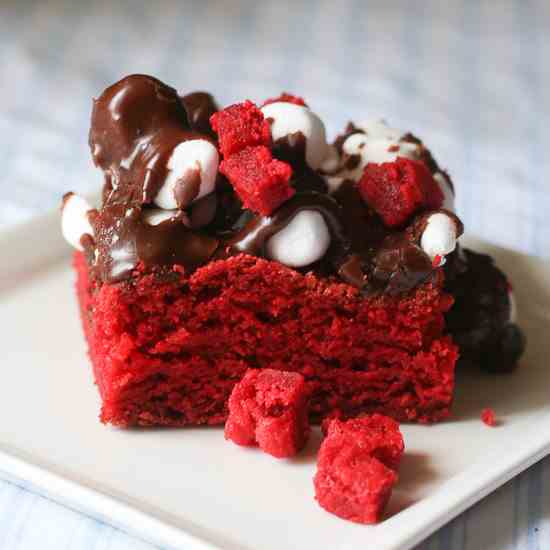 Red Velvet Rockslide Brownies