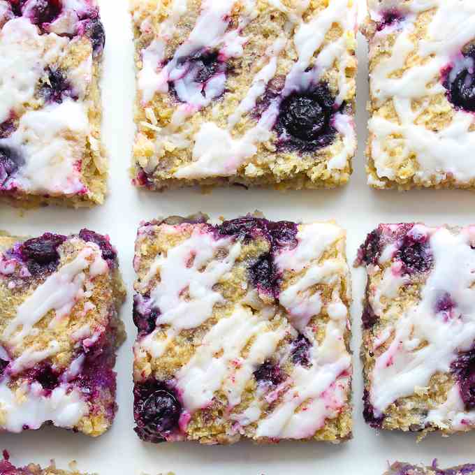 Blueberry Coconut Oat Squares