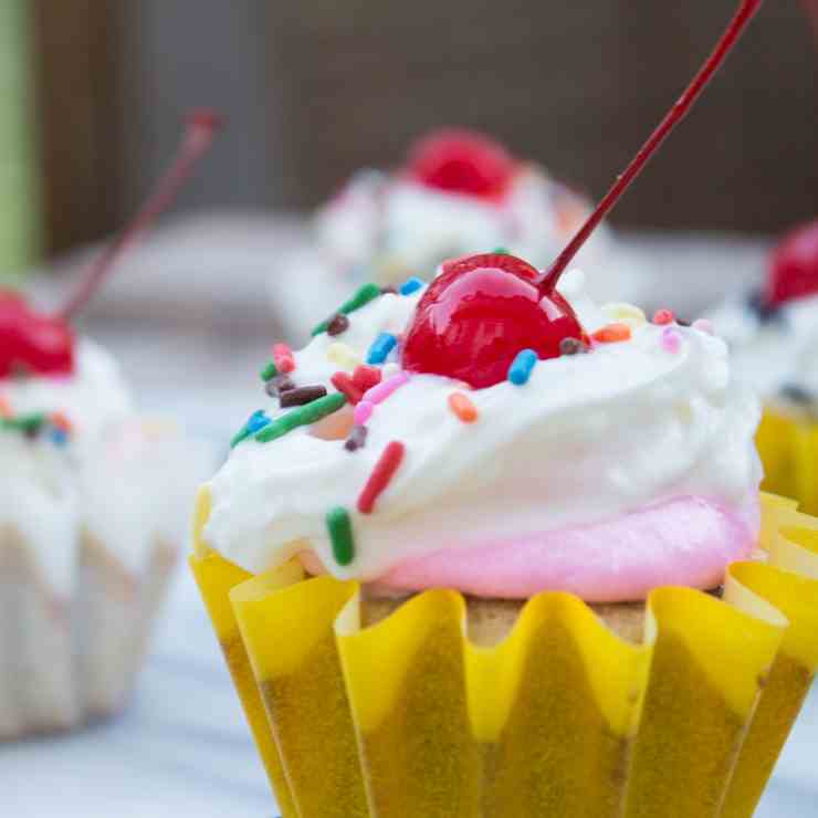 Banana Split Cupcakes