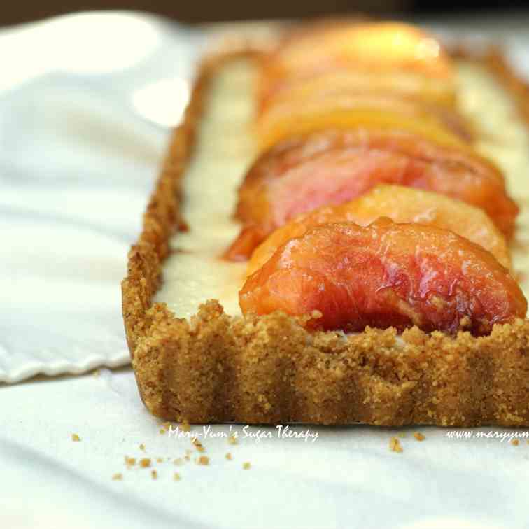 Mascarpone Nectarine Tart w/ Smoky Almond