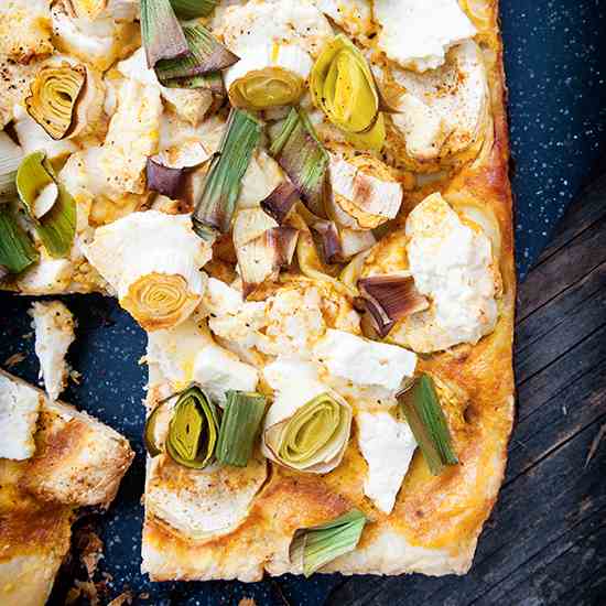 Vegetarian tart with leeks