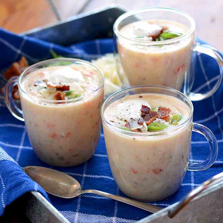 Classic Potato Soup with Bacon and Cheddar