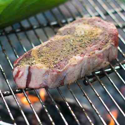 Steak Grilled Over an Open Fire