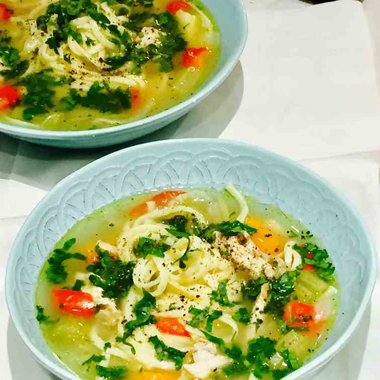 Winter warming chicken soup