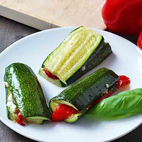 Zucchini with Roasted Red Peppers Recipe