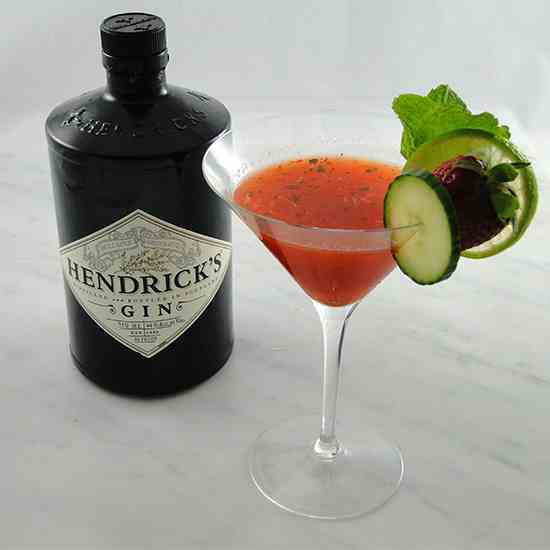 Strawberry, Mint & Cucumber Martini