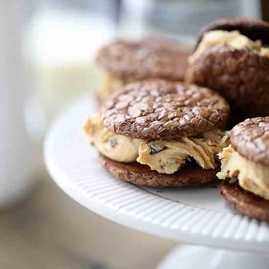 Peanut Butter Chocolate Sandwich Cookies