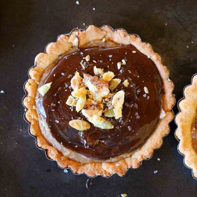 Chocolate Date Caramel Tarts