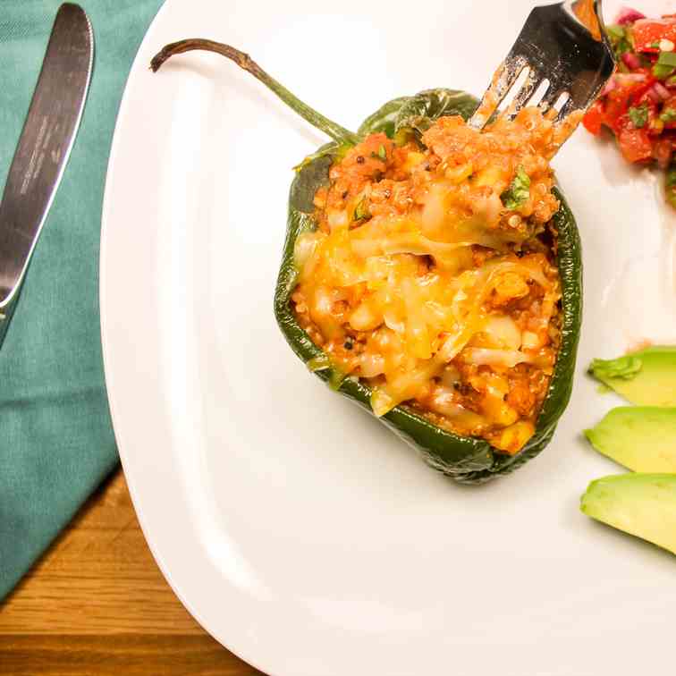 Vegetarian Enchilada Stuffed Peppers