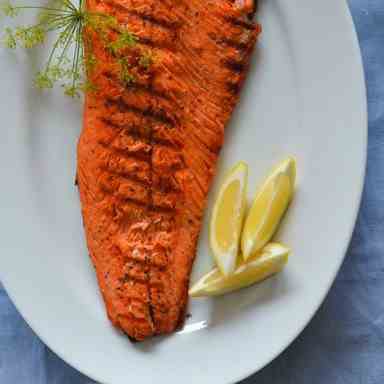 Grilled Salmon with Lemon Cream