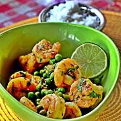 Citrus Cilantro Shrimp with Green Peas