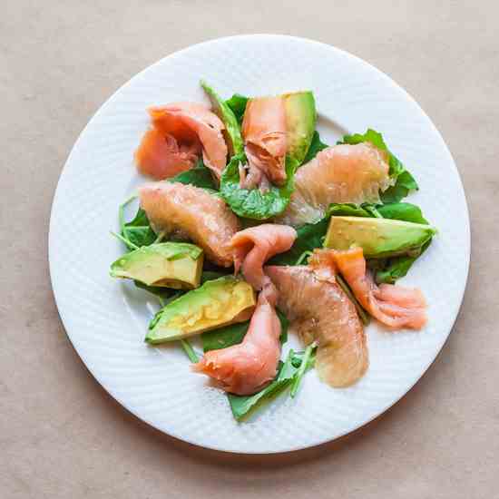 Smoked Salmon, Avocado, and Grapefruit Sal