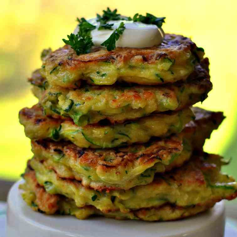 Crispy Cheesy Zucchini Fritters