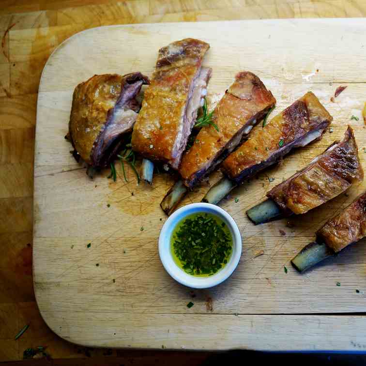 Roasted Lamb Ribs with Rosemary and Lemon