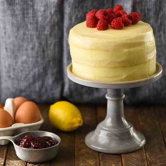 Lemon Raspberry Cake for Two