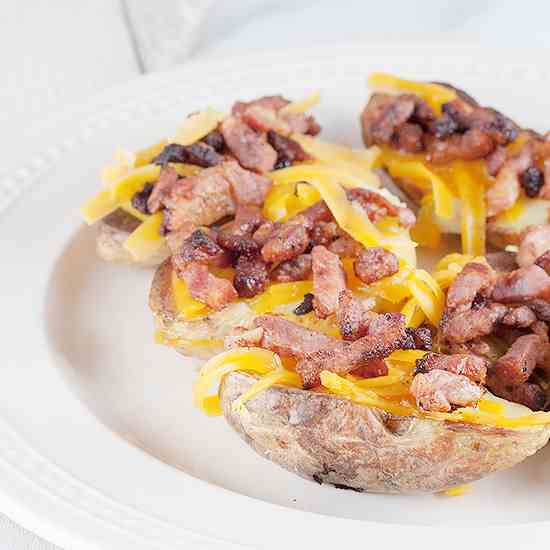 Cheddar BBQ potato skins