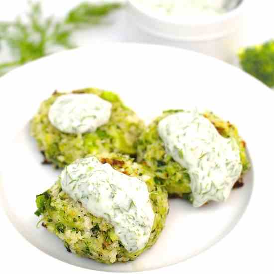 Broccoli Bites with Yogurt Dill Sauce