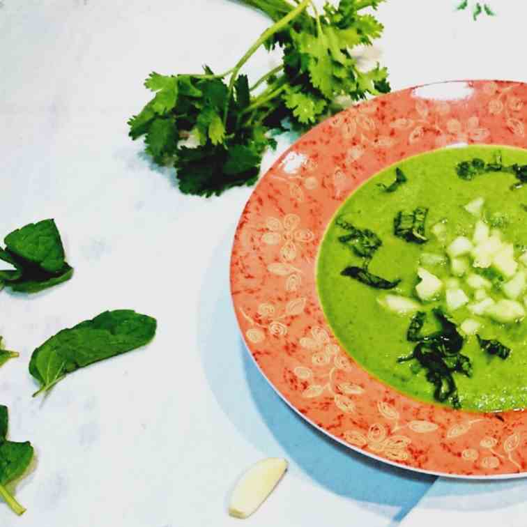 Chilled cucumber herb soup