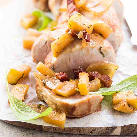 Pork Tenderloin with Apple Bacon Compote