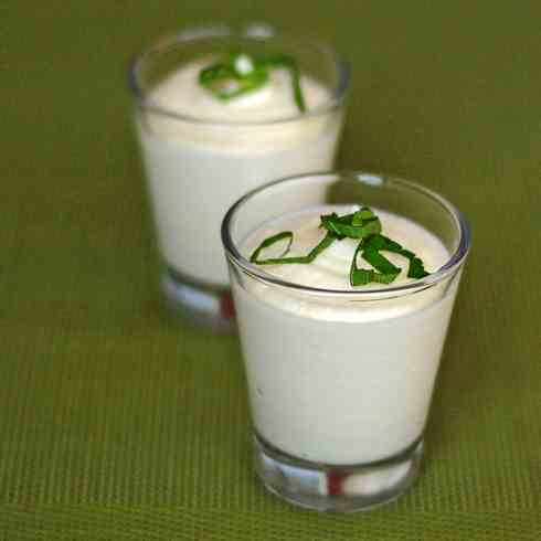 Mint white chocolate mousse