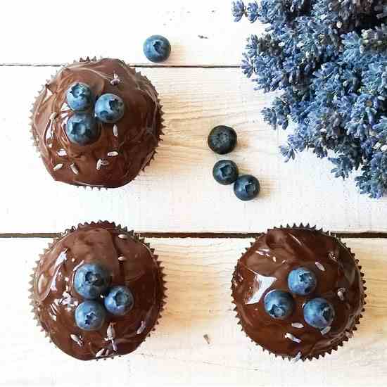 Lavender Blueberry Double Chocolate Muffin