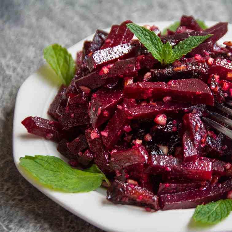 Beetroot and Prune Salad With Walnuts