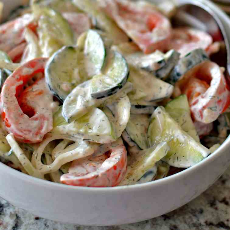 Creamy Cucumber Tomato Salad