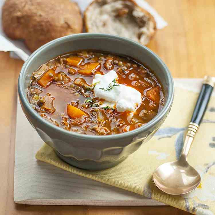 Greek Lentil soup (fakes)