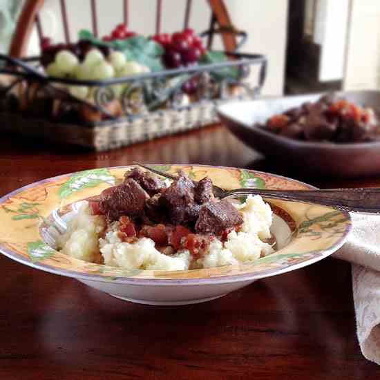 Venison Stew with Brandy Cream Sauce