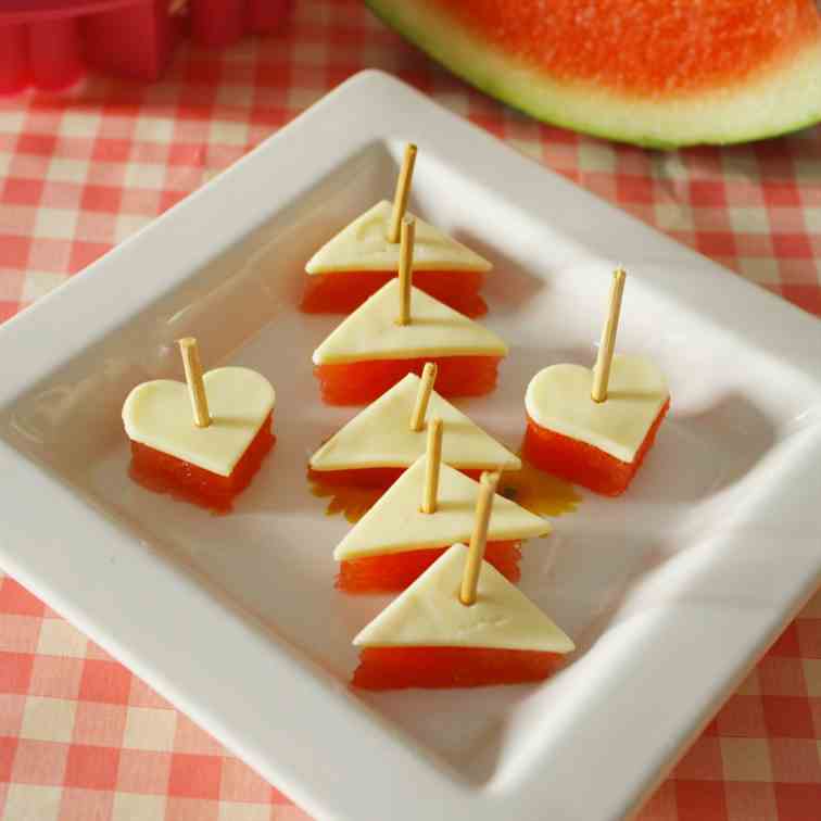 Watermelon and Cheese Bites