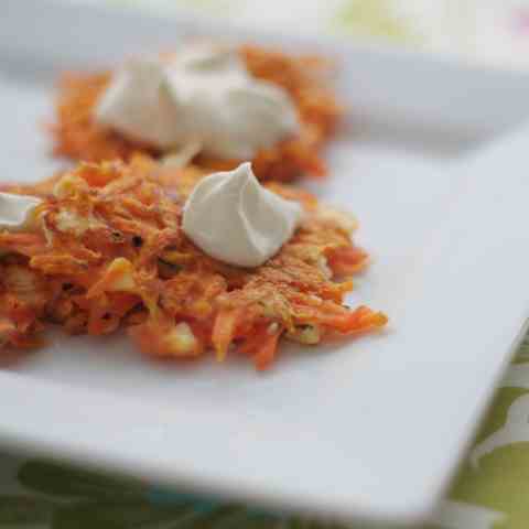 Carrot Latkes with Feta and Dill
