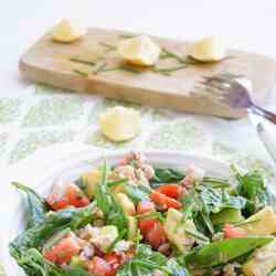 Crab, Avocado, Tomato and Spinach Salad