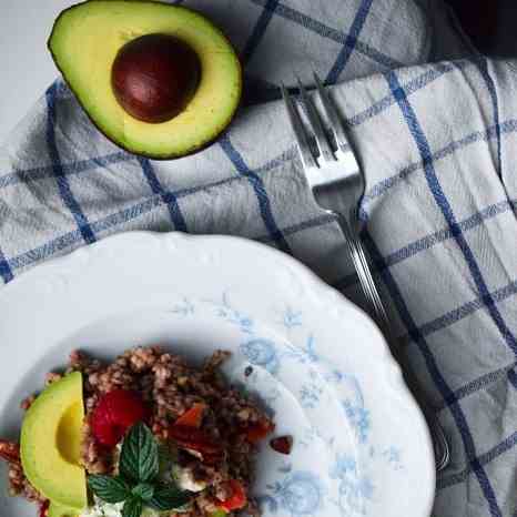 Healthy buckwheat salad 