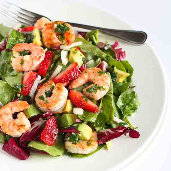 Seared Shrimp Salad with Jicama