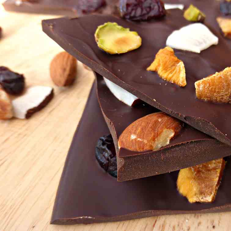 Fruit and Nut Dark Chocolate Bark