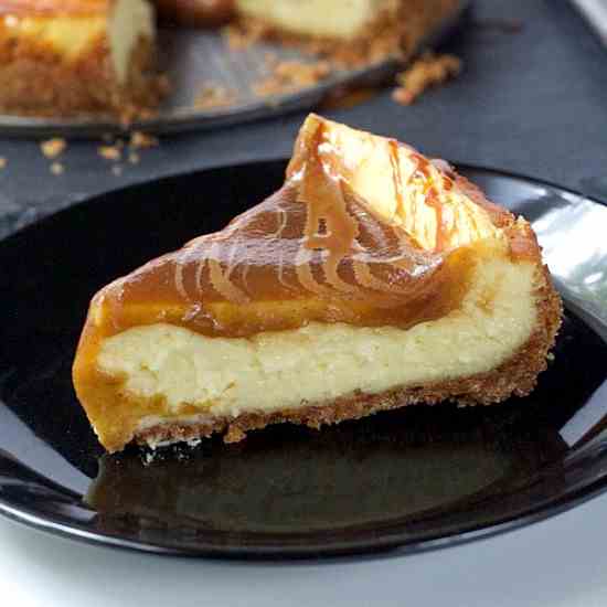 Bourbon Cajeta Apple Butter Cheesecake