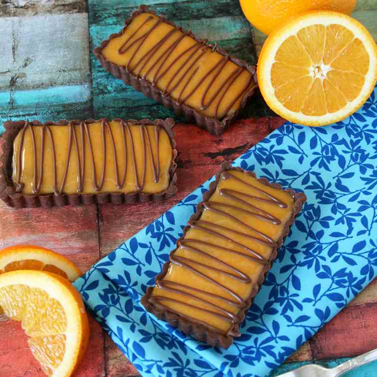 Dark Chocolate Orange Truffle Tart