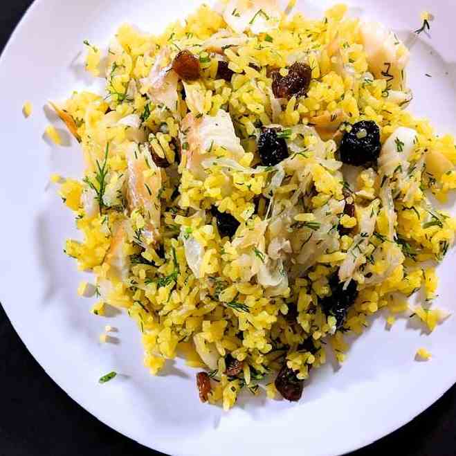 rice pilaf with smoked fish