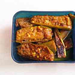 Green Eggplant in Mustard-Fenugreek Masala