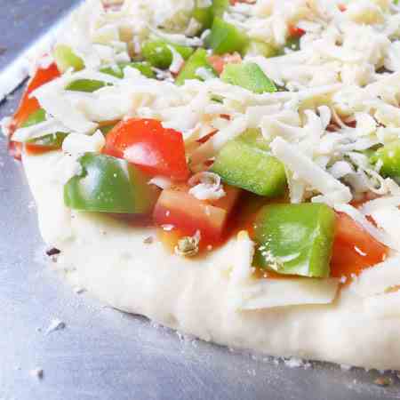 Homemade pizza dough from scratch.