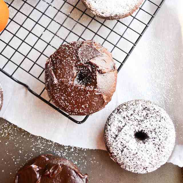 Spiced Orange Chocolate Doughnuts