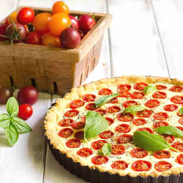 Tomato Basil and Goat Cheese Tart